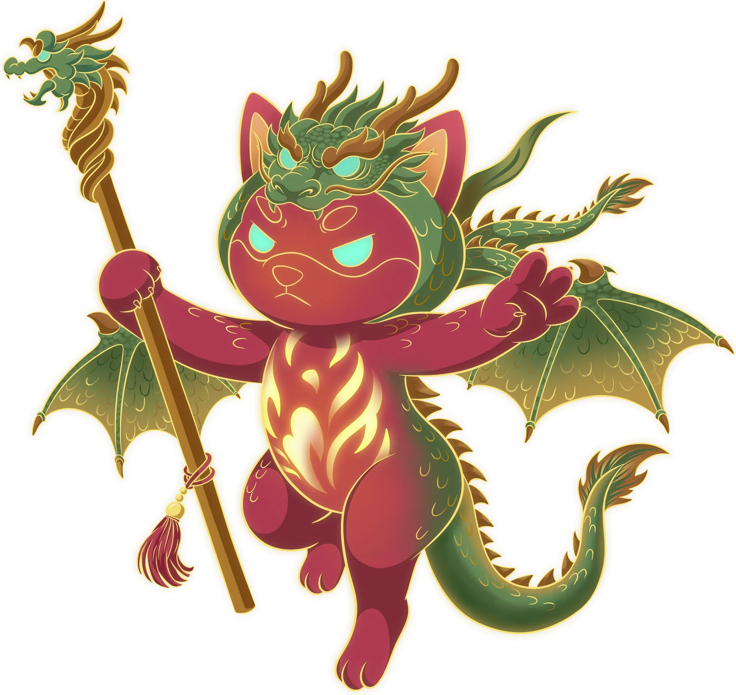 Fire Dragon, an Arcana Inu